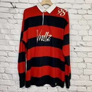 VNDLZ‎ Co. Club Rugby Polo Size XXL VandalZ Streetwear Long Sleeve Embroidered
